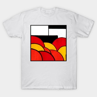 Autumnal Circles Geometric Abstract Acrylic Painting T-Shirt